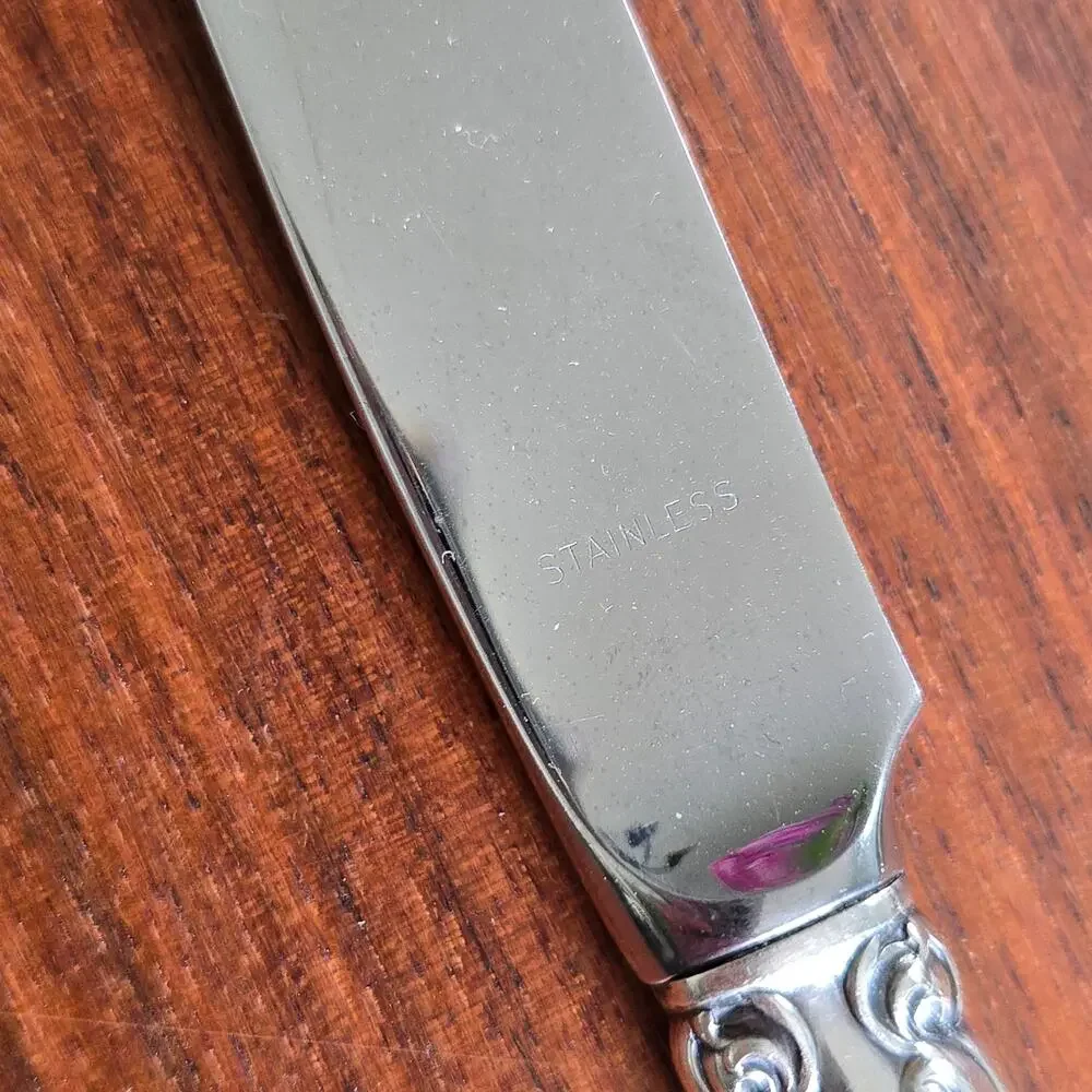 Gorham Melrose Sterling Silver Dinner Knives 4 Hollow Handle Stainless No Mono